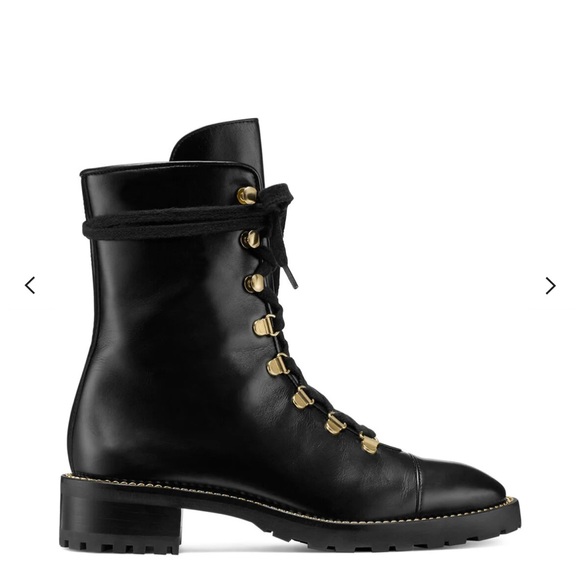 Stuart Weitzman Kolbie lace up black combat boots - Picture 5 of 9